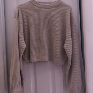 h&m beige knit sweater